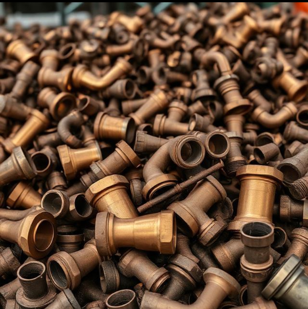 Racores y piezas de bronce preparados para su recogida