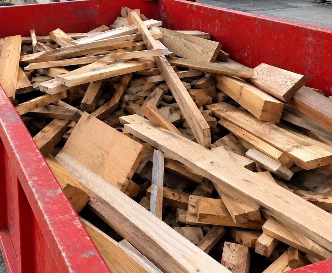 Residuos de madera preparados para su recogida